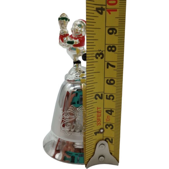 2006 Lenox Disney Christmas Bell Winnie the Pooh Santa Silver Plated Holiday - Picture 12 of 16